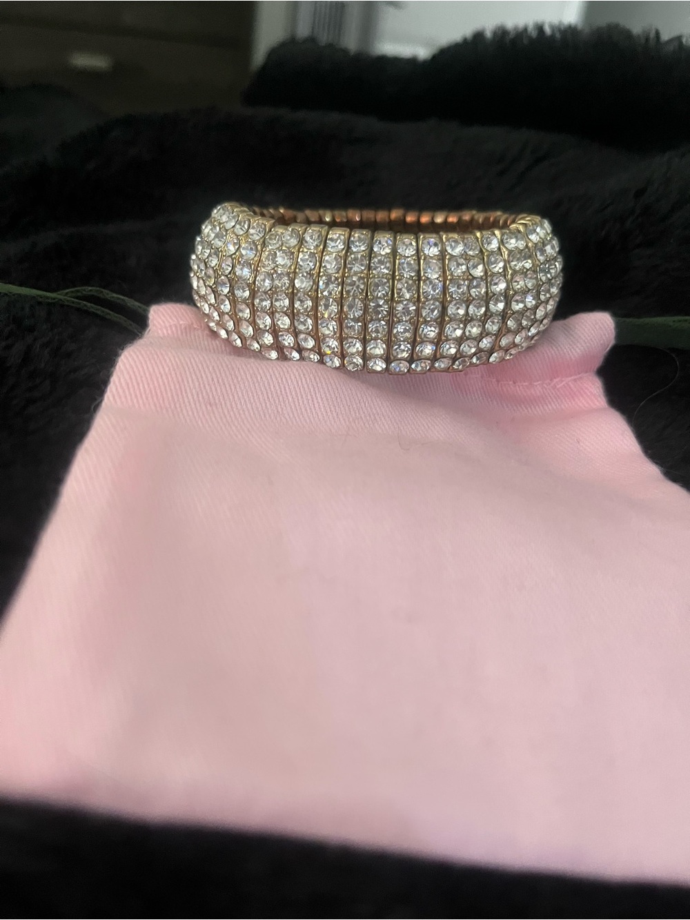 Gold Crystal Pave Statement Bracelet - Women Jewelry
